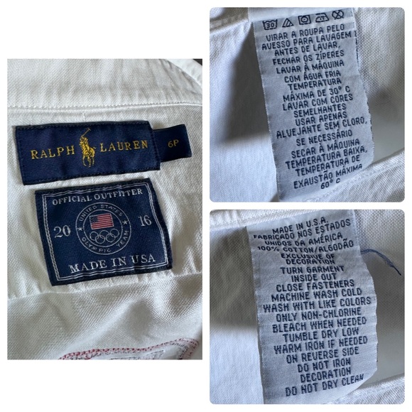 Polo Ralph Lauren 2016 US Olympic Team Large Pony Women's Button Up Size 6P - Picture 8 of 9